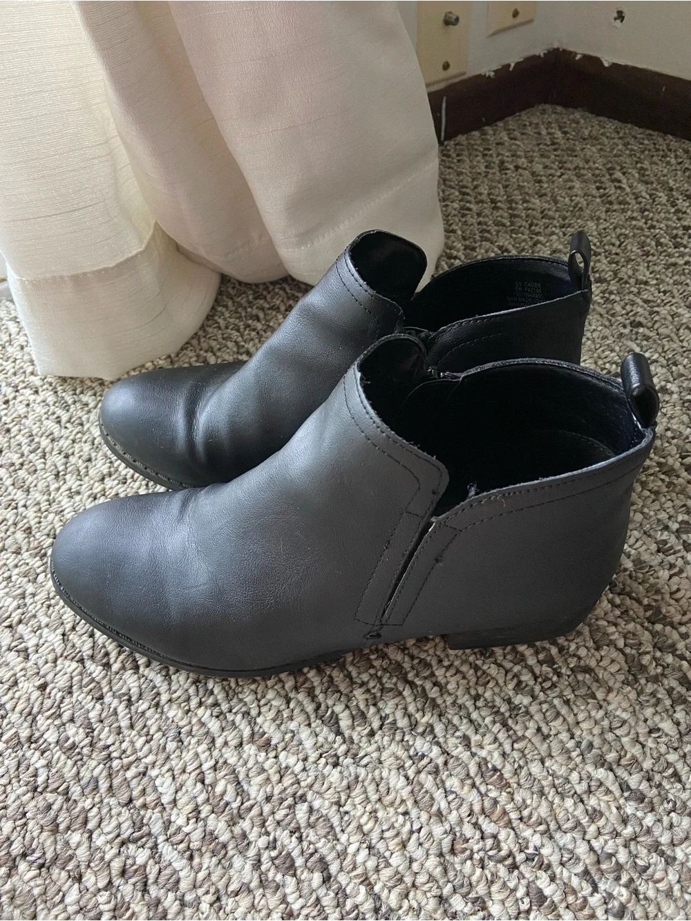 Sun + Stone Women’s Black Leather Ankle Booties